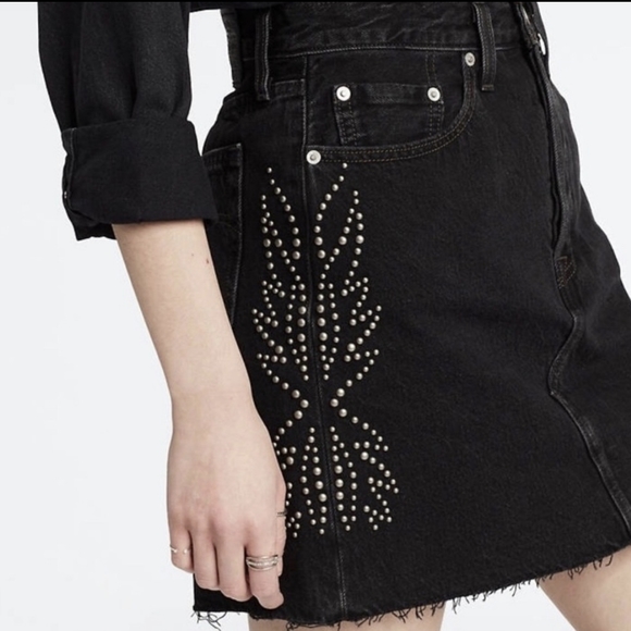 {Levi's} High Rise Deconstructed Button Fly Skirt - Picture 2 of 10